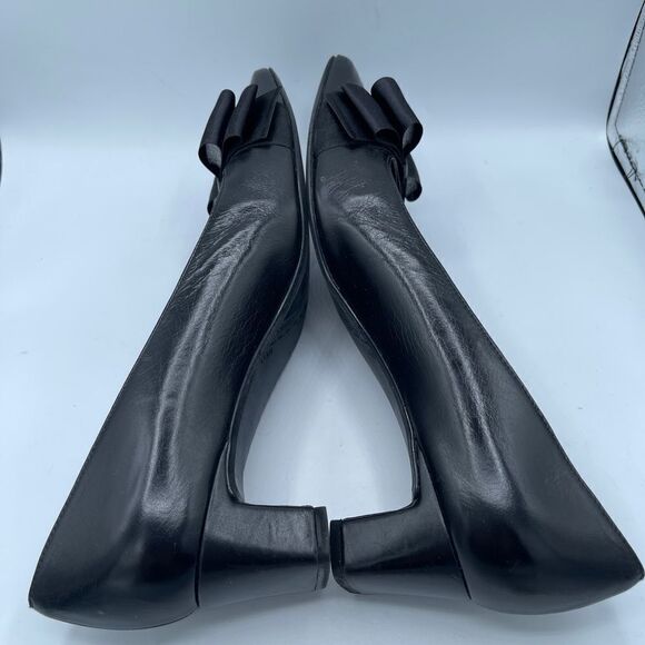 Vintage Stuart weitzman black bow tie pumps 10 - Picture 8 of 16